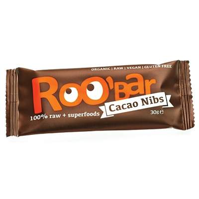 Baton Raw Miez de cacao si migdale Bio, 30gr, Roobar
