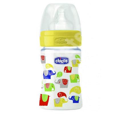 Biberon tetina silicon flux normal Well Being PP Ironic, +0 luni, 150 ml, 70720.80-7, Chicco