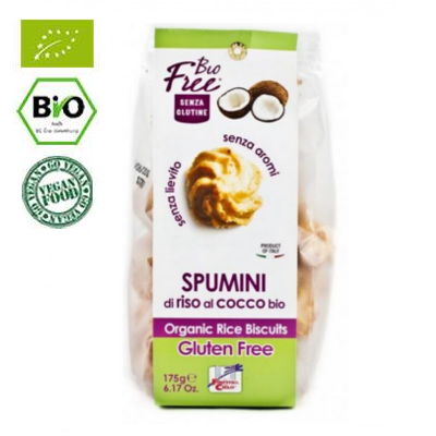 Biscuiti Bio din orez cu nuca de cocos Spumini, 175 g, La Finestra Dul Cielo