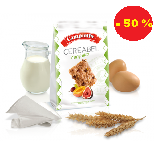 Biscuiti cu cereale si fructe Cereabel, 220 g, Campiello