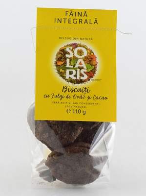 Biscuiti cu fulgi de ovaz si cacao, 110 g, Solaris