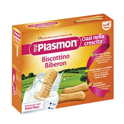 Biscuiti intregi pentru biberon cu gluten, Gr. +4 luni, 300 g, Plasmon