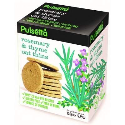 Biscuiti vegani fara gluten din ovaz cu rozmarin si cimbru Pulsetta, 150 g, Activ Pharma Star