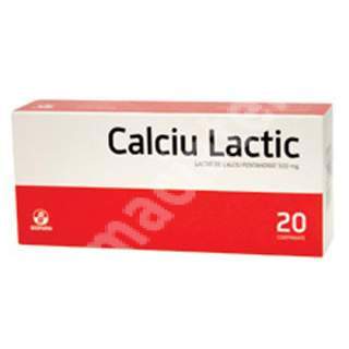 Calciu Lactic, 20 comprimate, Biofarm