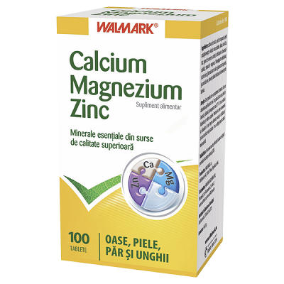 Calciu Magneziu Zinc, 100tabl, Walmark