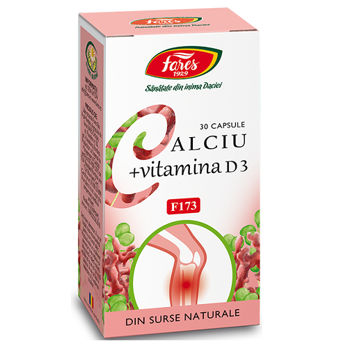 Calciu si Vitamina D3, 30 capsule, Fares