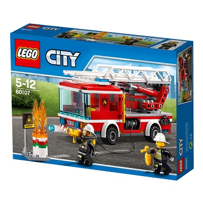 Camion de pompieri cu scara, 5-12 ani, L60107, Lego City