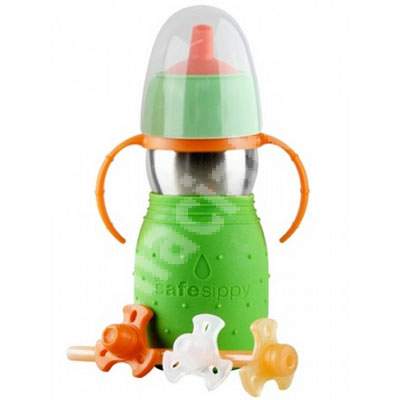 Cana 2in1 verde Safe Sippy 2, 330 ml, KB240, Kid Basix