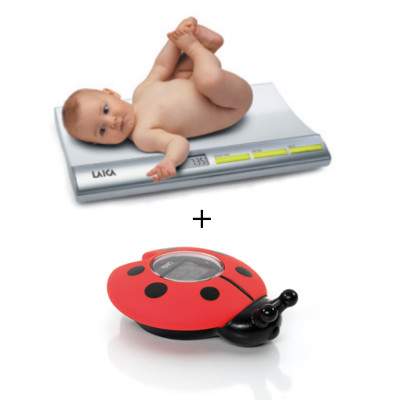 Cantar pentru bebelusi PS3001 + Cadou Termometru de baie electronic TH4006, Laica