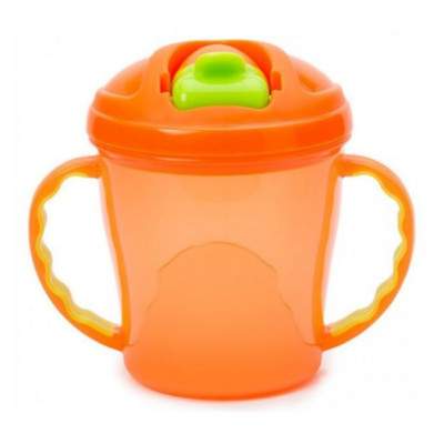 Canuta portocalie Free-Flow Cup,  4 luni, 180 ml, 443054, Vital Baby