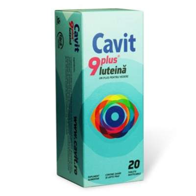 Cavit 9 plus luteina, 20 tablete masticabile, Biofarm