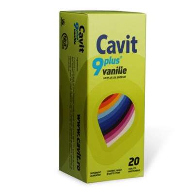 Cavit 9 plus vanilie, 20 tablete, Biofarm