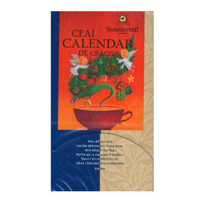 Ceai Bio Calendar de Craciun 24 sortimente de ceai, 20 plicuri, Sonnentor
