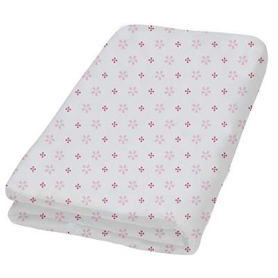 Cearceaf de pat cu floricele roz, 70x140 cm, DouxNid