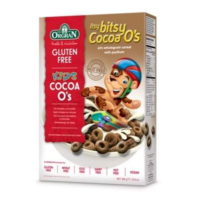 Cerculete cu cacao Itsy Bitsy Ccocoa O'S, 300 g, Orgran