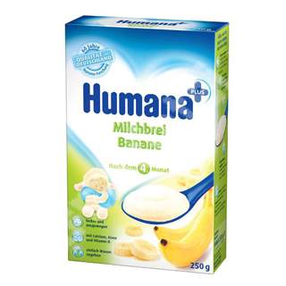 Cereale banane si lapte, Gr. 4 luni, 250 g, Humana