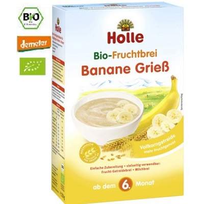 Cereale Bio cu banane si gris, +6 luni, 250 g, Holle Baby Food