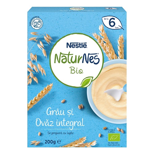 Cereale Bio cu grau si ovaz integral NaturNes, 200 g, Nestle