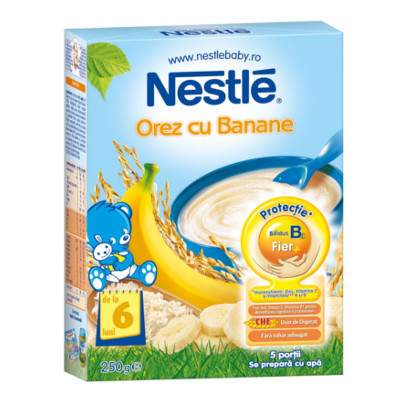 Cereale din orez cu banane, Gr.+6 luni, 250 g, Nestle
