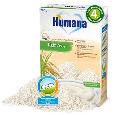 Cereale din orez fara lapte, +4luni, 200g, Humana