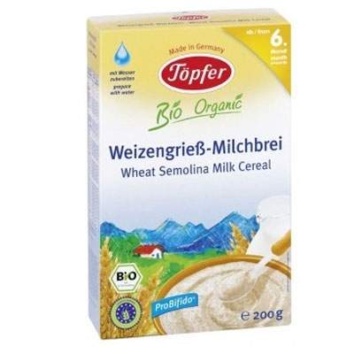 Cereale grau cu lapte Bio Organic, Gr. +6 luni, 200 g, Topfer