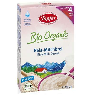 Cereale orez cu lapte Bio, +4 luni, 200g, Topfer