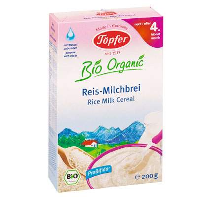 Cereale orez cu lapte Bio Organic, Gr. 4 luni, 200 g, Topfer