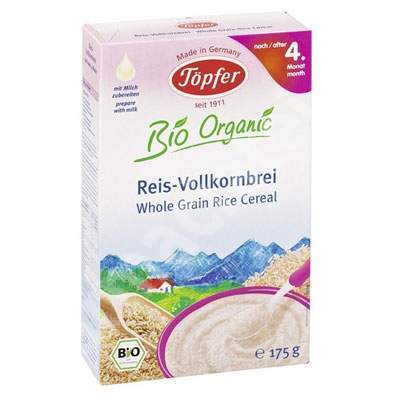 Cereale orez integral Bio Organic, Gr. 4 luni, 175 g, Topfer