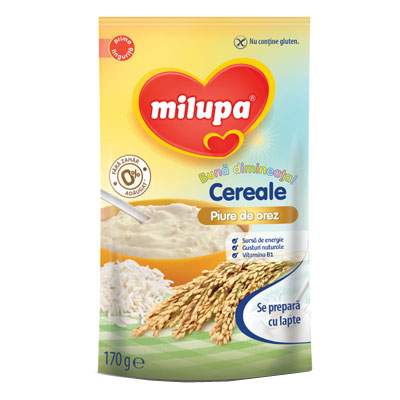 Cereale piure de orez Buna dimineata, Gr. +4 luni, 170 g, Milupa