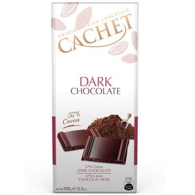 Ciocolata extra neagra 57%, 100 g, Cachet