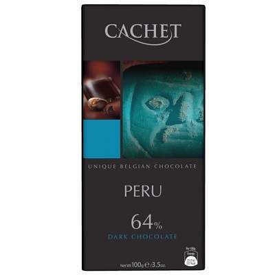Ciocolata neagra 64% Peru, 100 g, Cachet
