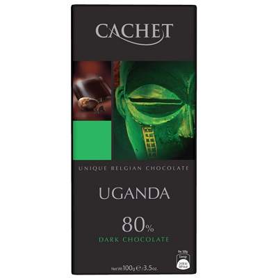 Ciocolata neagra 80% Uganda, 100g, Cachet