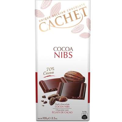 Ciocolata neagra 70% Nibs, 100 g, Cachet