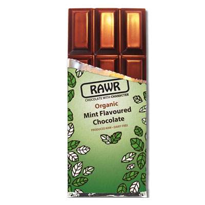 Ciocolata organica cu gust de menta, 60 g, Rawr