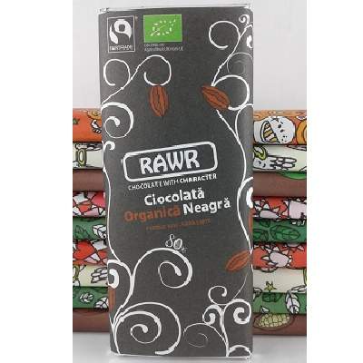 Ciocolata Bio neagra 80%, 60 g, Rawr