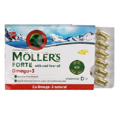 Ulei de ficat de cod Omega 3 Forte, 30 capsule, Moller's