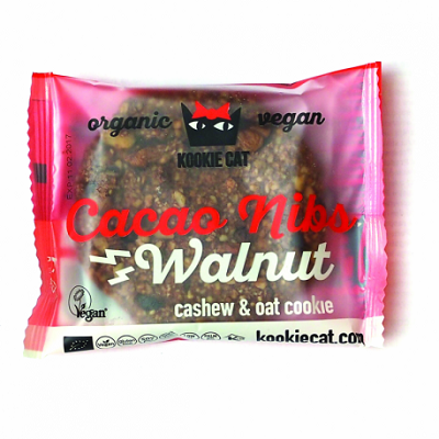 Cookie Bio cu nuci si cacao fara gluten, 50 g, Kookiecat