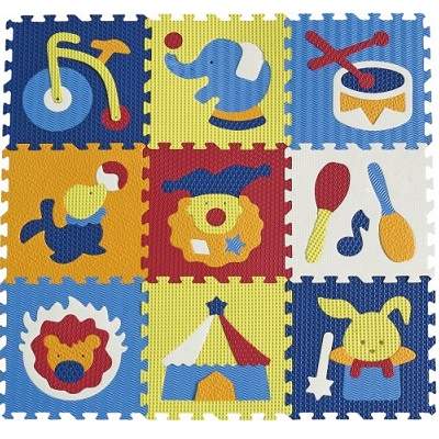 Covoras Puzzle Circul Minunat, 92x92 cm, BabyGreat