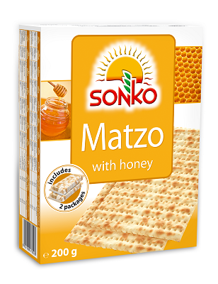 Crackers Matzo cu miere fara drojdie, 200 g, Sonko