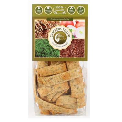 Crackers vegani cu chimen si ceapa, 125 g, Hiper Ambrozia