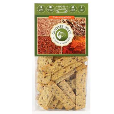 Crackers vegani cu susan si condimente, 125 g, Hiper Ambrozia