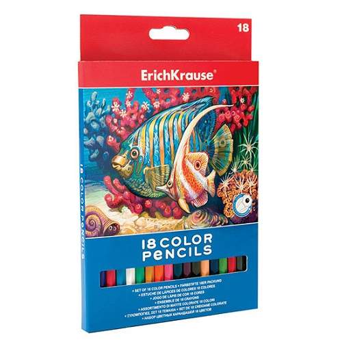 Creioane colorate, 18 culori, 32879, ErichKrause