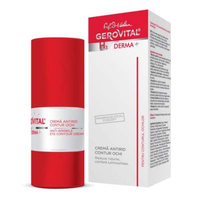 Crema antirid pentru contur ochi, Gerovital H3 Derma+, 15 ml, Farmec