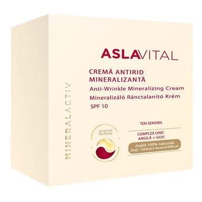 Crema antirid mineralizanta, ten sensibil, SPF10, 50ml, AslaVital