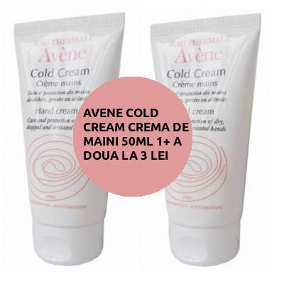 Crema de maini Avene Cold Cream, 2x50 ml, Pierre Fabre