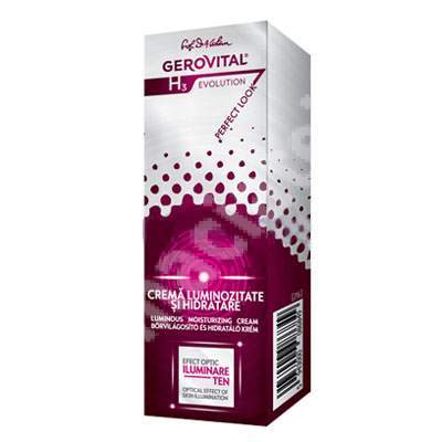 Crema pentru luminozitate si hidratare, Gerovital H3 Evolution Perfect Look, 30 ml, Farmec