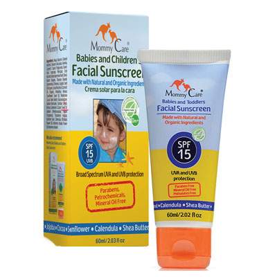 Crema naturala de protectie solara a fetei pentru bebelusi si copii SPF 15, 60 ml, Mommy Care