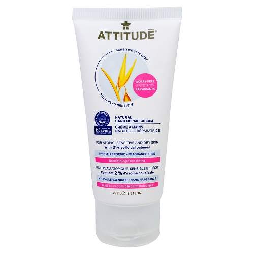 Crema Naturala reparatoare pentru maini Sensitive Skin, 75 ml, Attitude