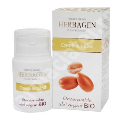 Crema nutritiva cu fitoceramide si ulei de argan Bio, 50 g, Herbagen