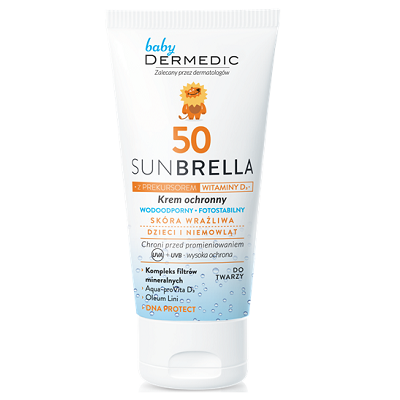 Crema protectie solara bebe SPF50+ cu filtre minerale SunBrella, 50g, Dermedic